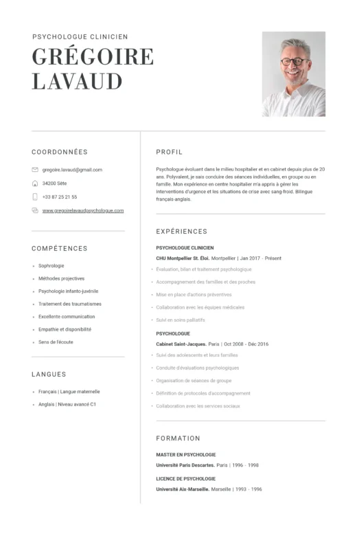 exemple de cv simple modèle Munich