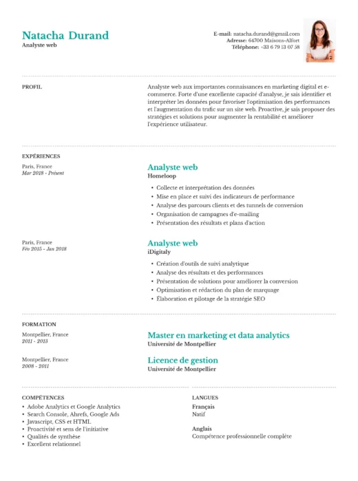 exemple de cv simple modèle Toronto
