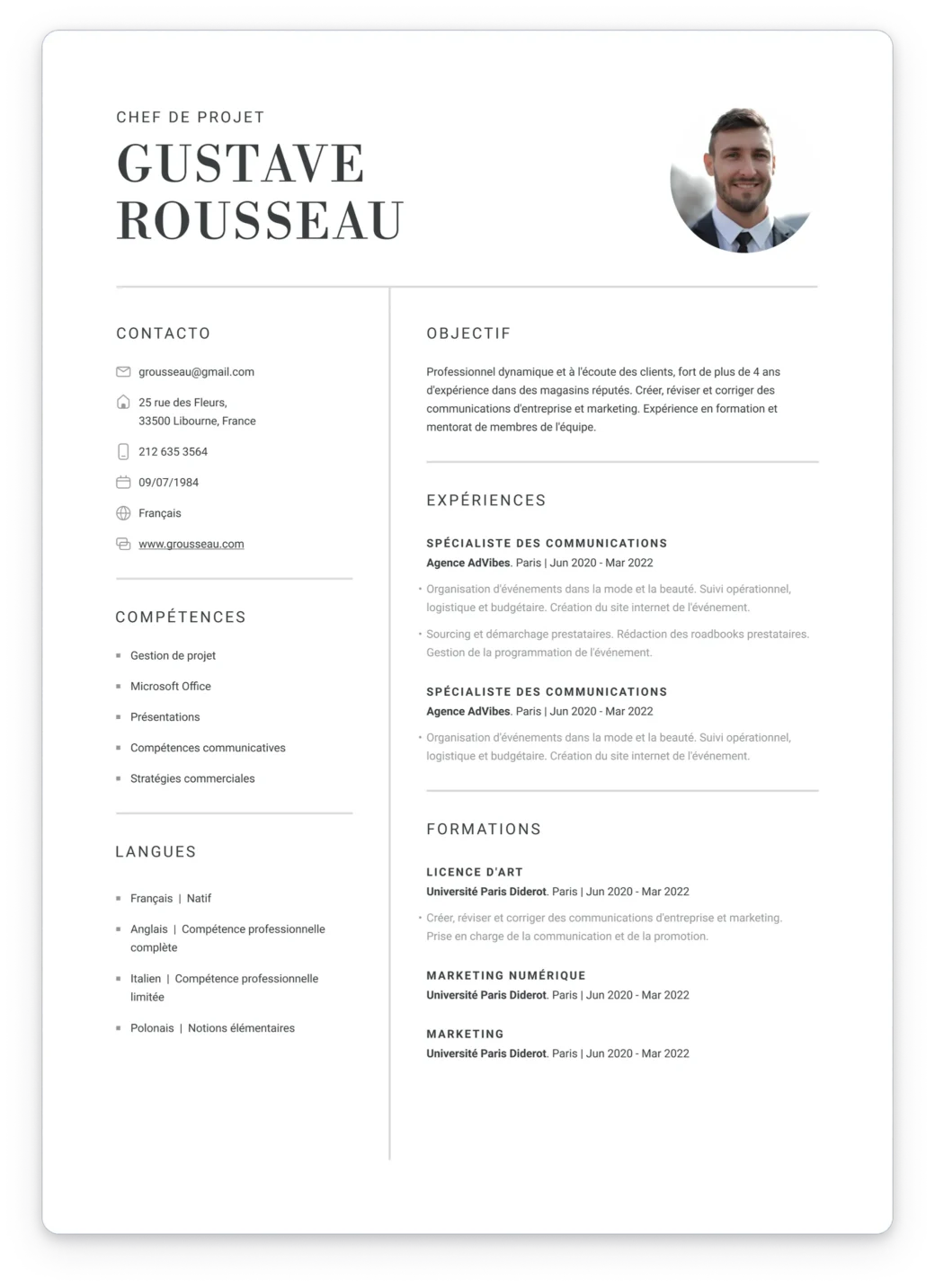 modele de cv professionels