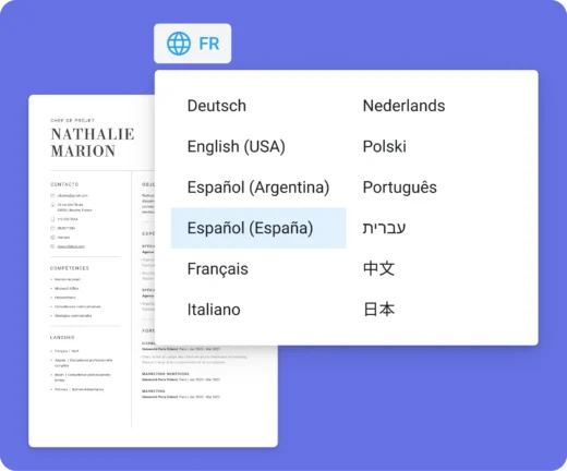 editeur de CV multilingue