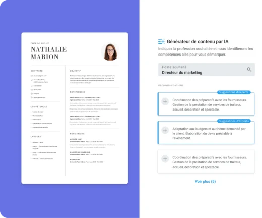 CV et lettre de motivation parfaits avec IA