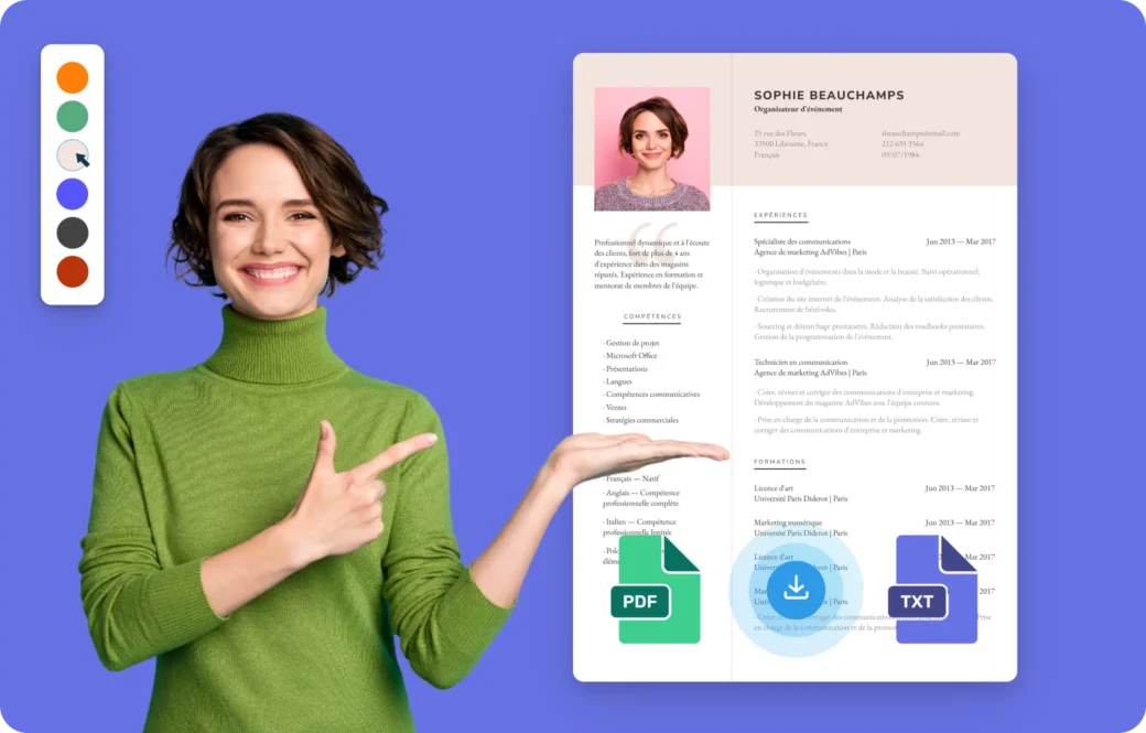 Téléchargez votre CV au format PDF ou TXT et partagez-le en ligne