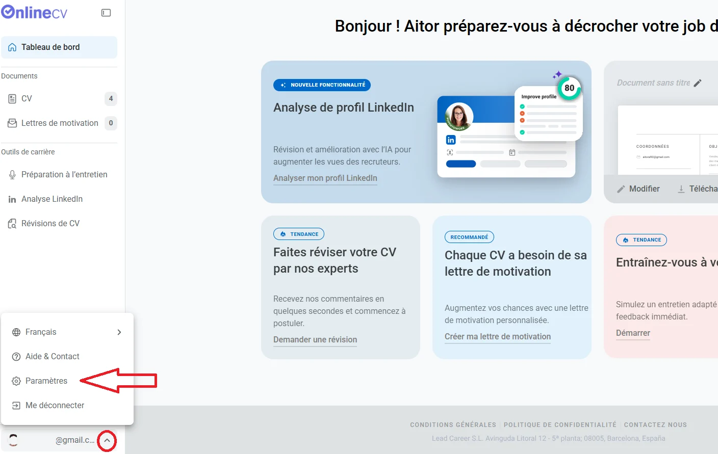résilier votre abonnement onlineCV