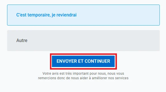 Envoyer et continuer
