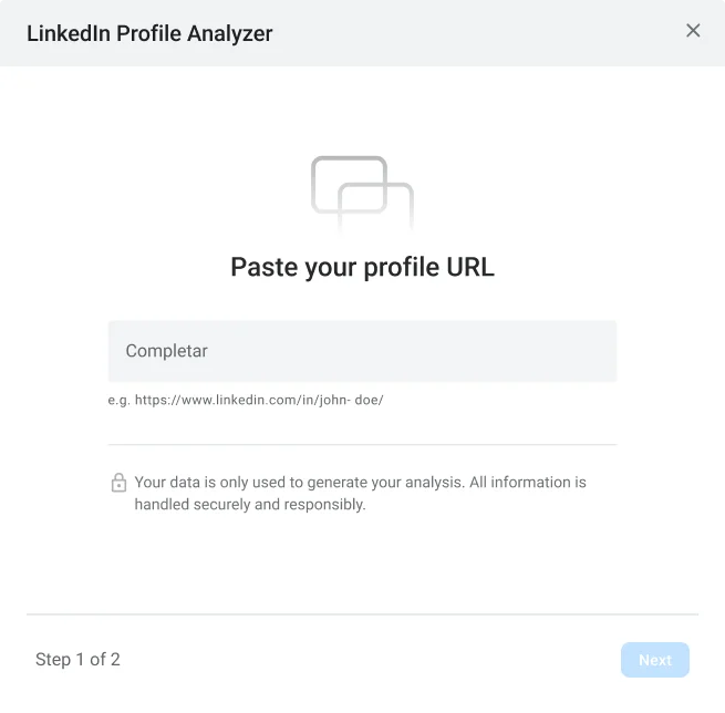 1. Paste your LinkedIn profile URL